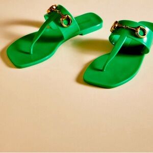 Jeffrey Campbell Thong Jelly Sandals Green Size 8 *Excellent*